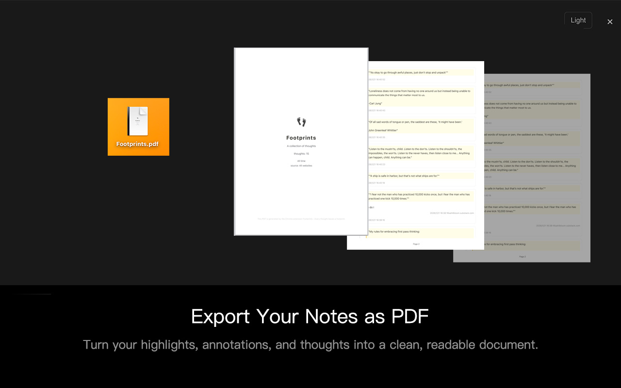 Footprints Notes List