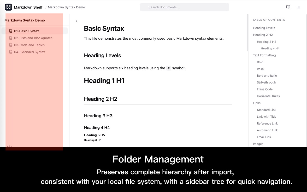 Markdown Shelf Library